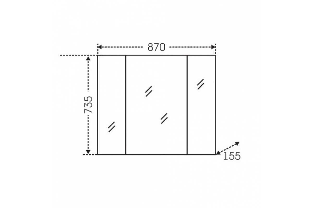 зеркало шкаф санта стандарт 80